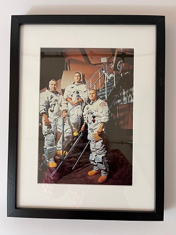 Vintage NASA color offset photo / photo poster / photo print by James Lowell 
Jr., William Anders and Frank Borman - The crew of the 1968 Apollo 8 spacecraft.