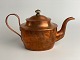 Danish 19th-century copper teapot, Empire, with 
wooden lid.