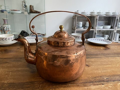 Danish copper kettle, 19th century, signed