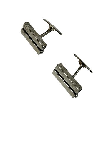 Silver cufflinks by Hermann Siersbol, modernist design, mid 20th century