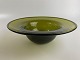 Old hat-shaped bowl / dish of moss green glass