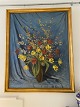 Stort blomstermaleri af Carl Leopold Nielsen DKK 2550, olie på lærred i 1944