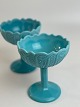 Beautiful, old, sky blue bowls on foot of milk 
glass, pressed glass