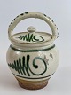 Maternity pot with lid, small white with green 
decoration, 19.-20. Century