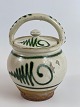 Maternity pot with lid, small white with green decoration, 19.-20. Century