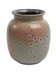 Beautiful ceramic vase with cherry blossoms, beige, pink from Strehla Keramik, then East Germany