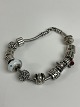 Pandora-Armband mit Anhängern und Gliedern, 925er 
Sterlingsilber