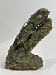 Chameleon figure, African Shona sculpture, Zimbabwe. Signed C. Tandi.