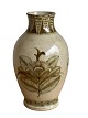 Patrick Nordström, unique vase with crackle glaze and floral motif