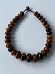 Smuk halskæde med store europæisk-afrikanske copal-rav perler / handelsperler